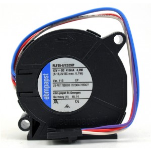 Ebmpapst RLF35-8/12/2HP 12V 410mA 4.9W 4 wires Cooling Fan